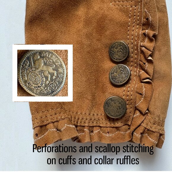 ARTICO Lamb Leather Suede Jacket Bustle Back  •36-Inch Chest  • Made in Italy - Picture 9 of 16